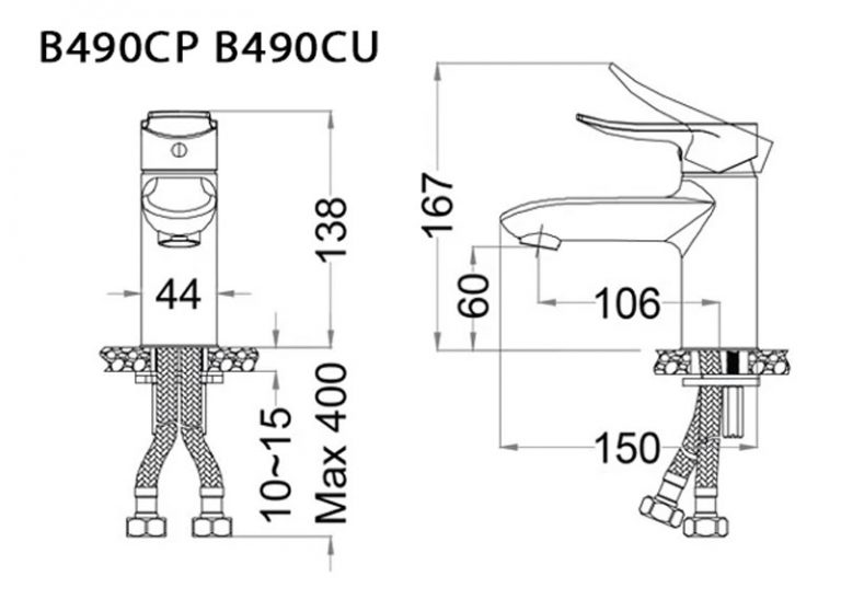Vòi chậu lavabo nóng lạnh Caesar B490CP / B490CU