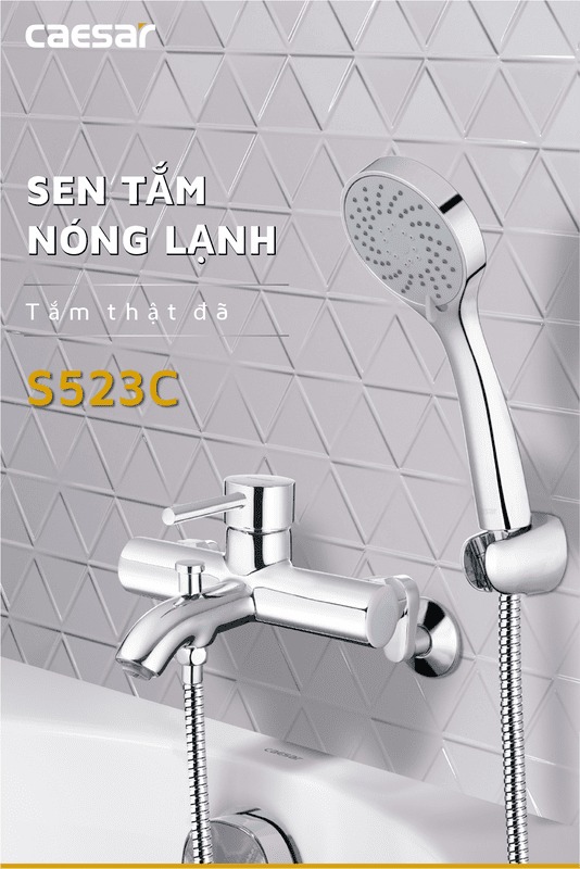 Bộ vòi sen tắm nóng lạnh Caesar S523C - 20