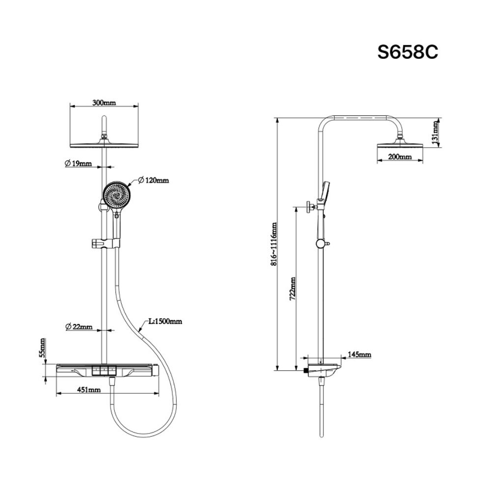 Sen cây tắm đứng ổn nhiệt Caesar S658C - 2