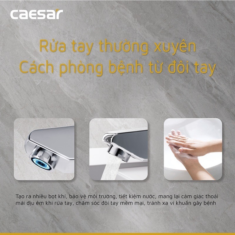 Vòi chậu lavabo nóng lạnh Caesar B400CU - 7
