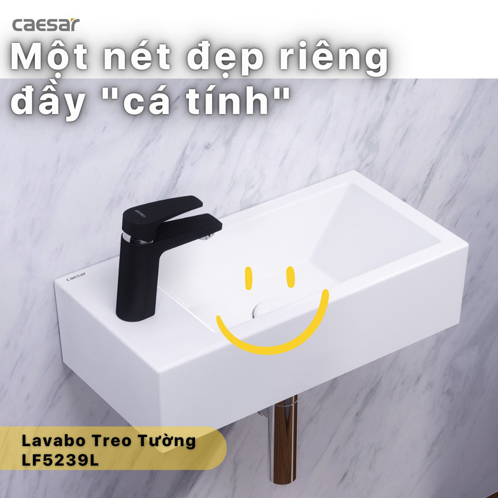 Chậu rửa lavabo treo tường Caesar LF5239L - 5