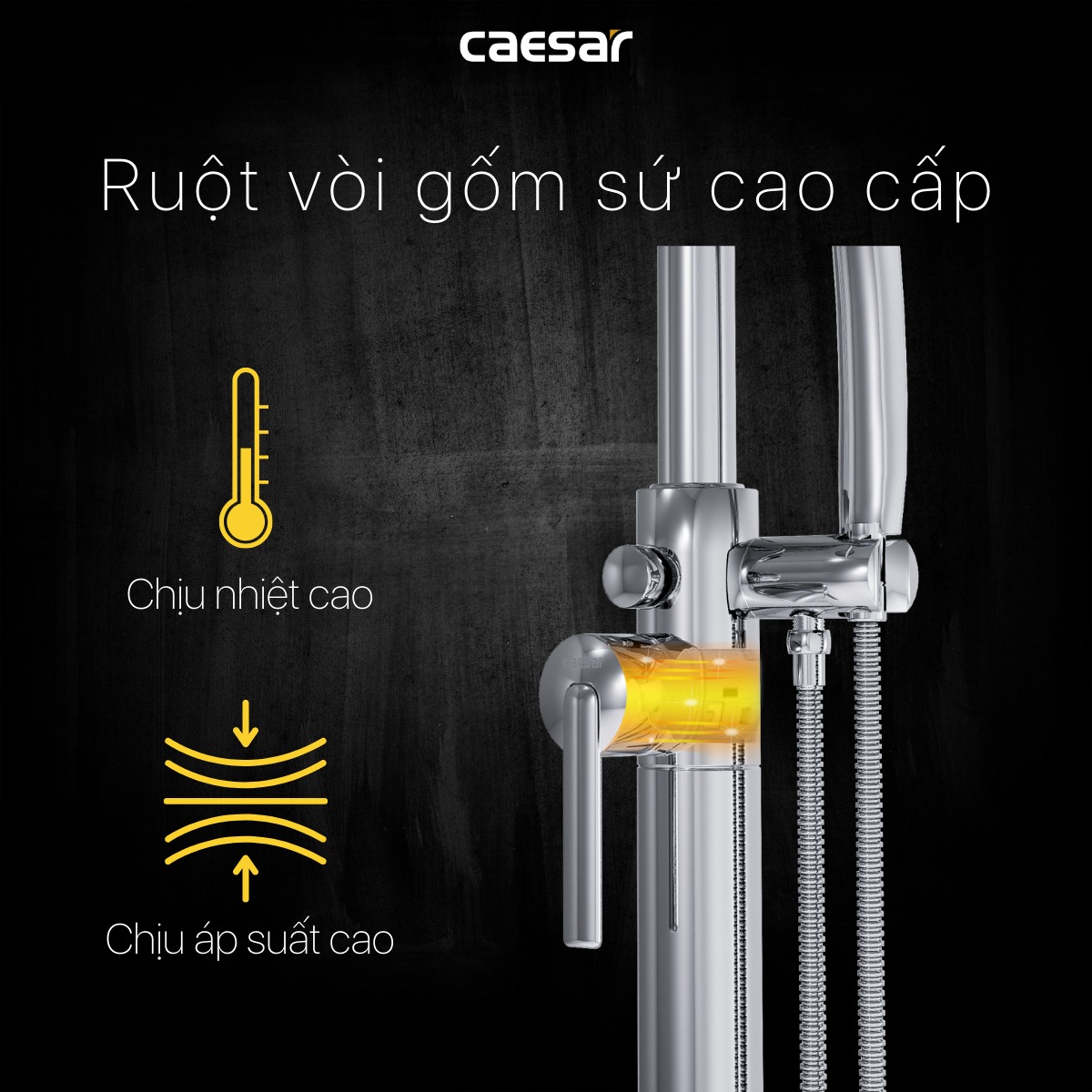 Vòi sen bồn tắm nóng lạnh Caesar AS489C - 18