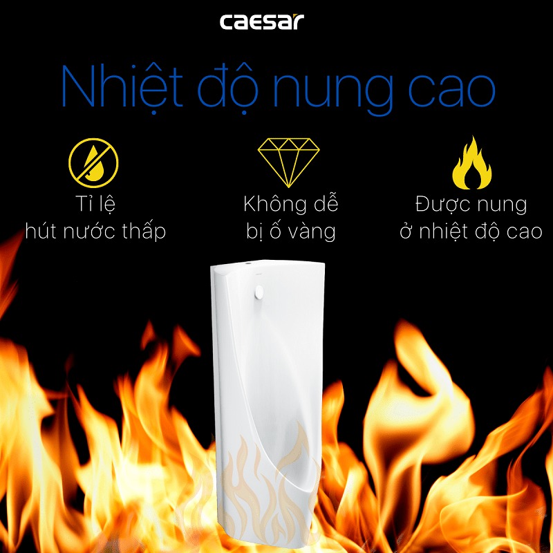 Bồn tiểu nam treo tường thoát ngang Caesar U0235 - 9