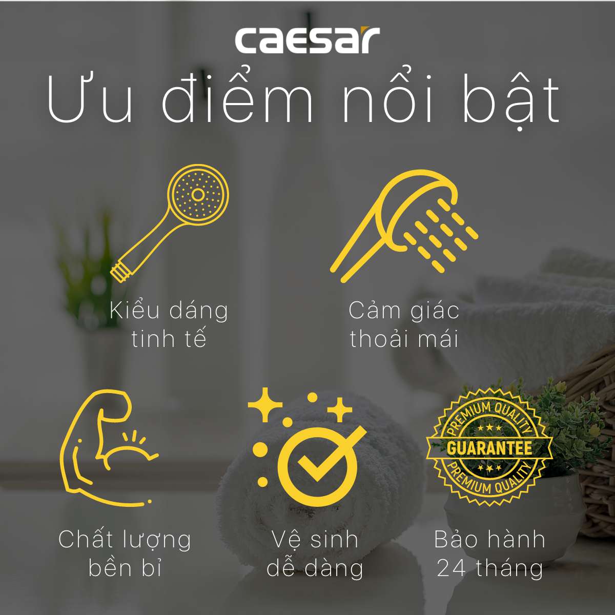 Tay sen tắm 3 chế độ Caesar SH133 - 4