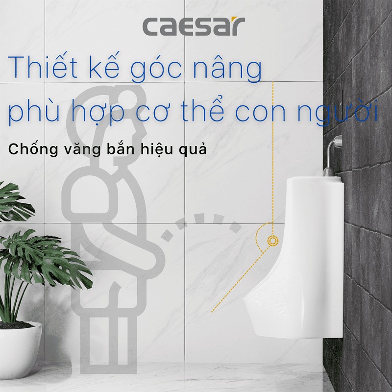Bồn tiểu nam treo tường thoát ngang Caesar U0232 - 8