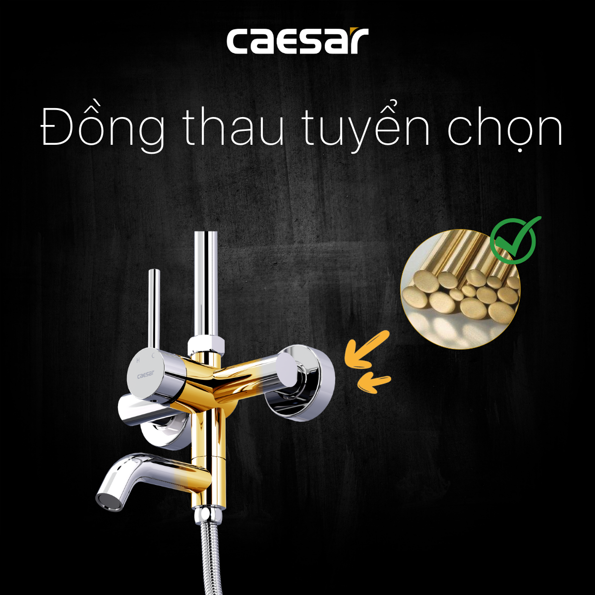 Bộ sen tắm cây nóng lạnh Caesar S338C - 12
