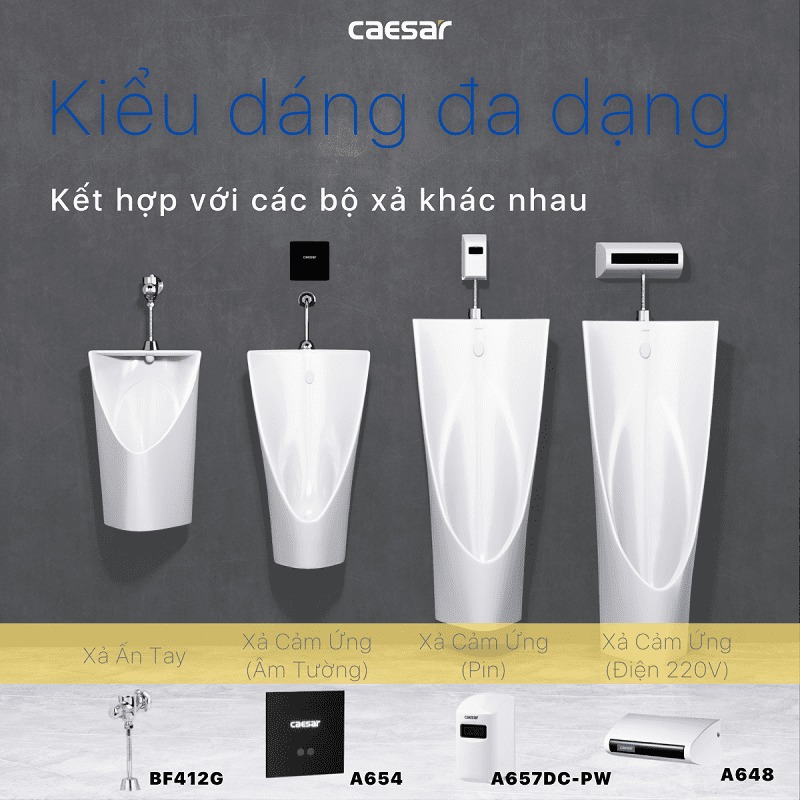 Bồn tiểu đứng thoát xuống sàn Caesar U0239 - 11