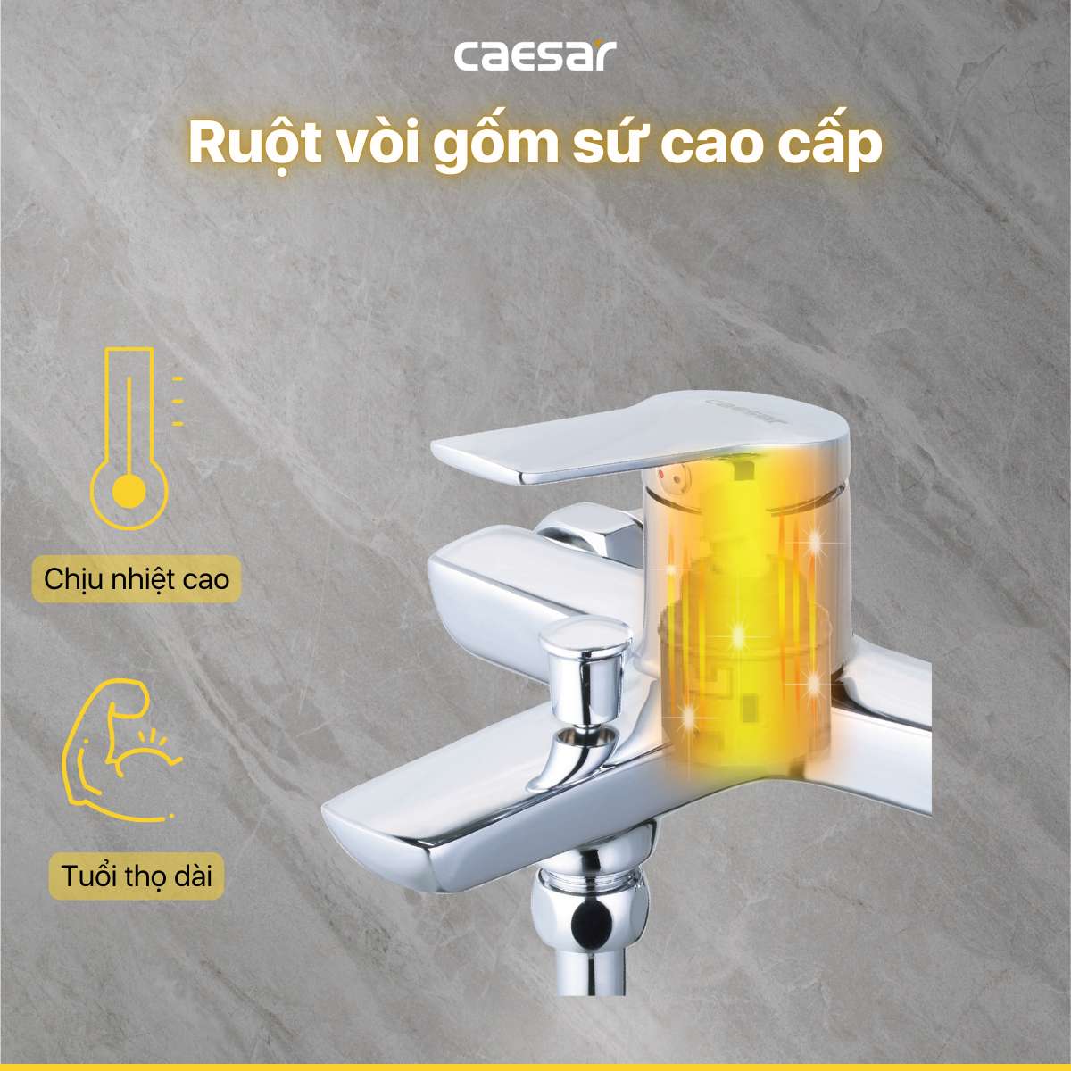 Bộ vòi sen tắm nóng lạnh Caesar S203C - 14