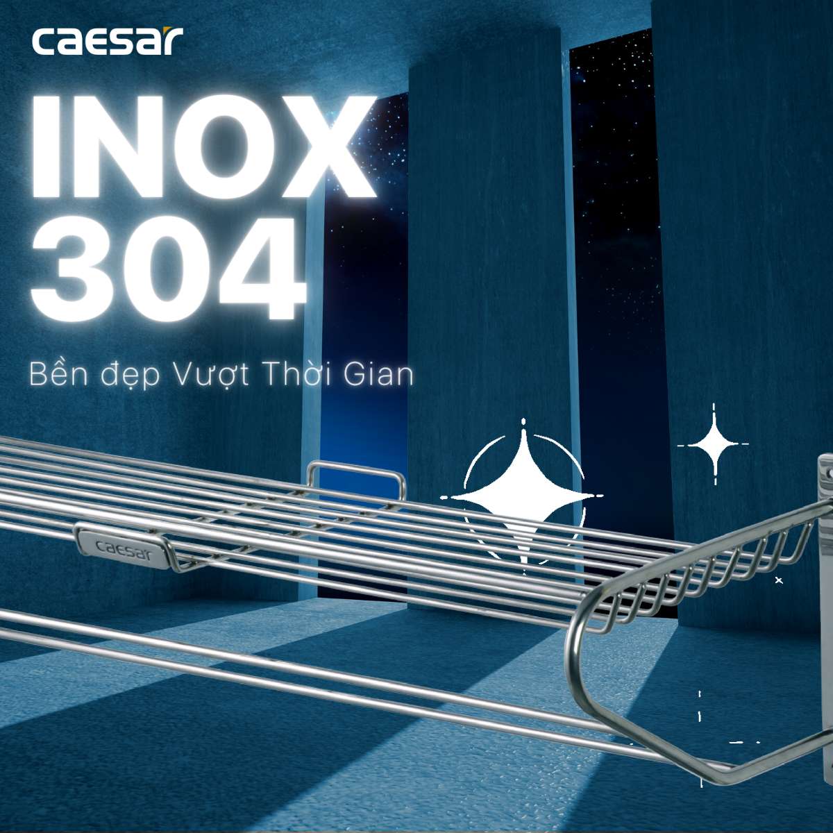 Kệ treo khăn inox Caesar ST827V - 5