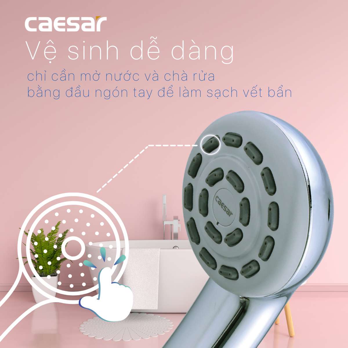 Tay sen tắm 1 chế độ Caesar SH212 - 6