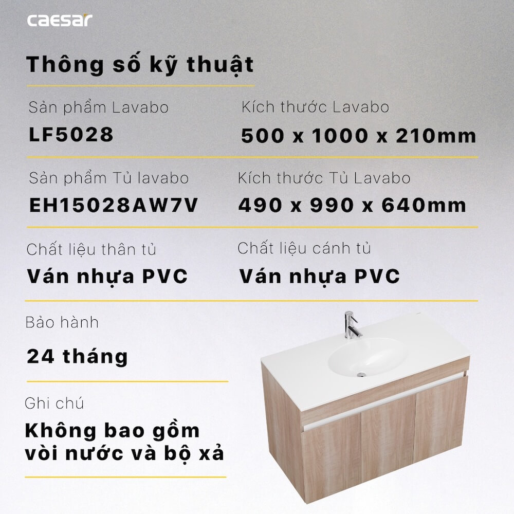 Tủ lavabo Caesar EH15028AW7V - 15