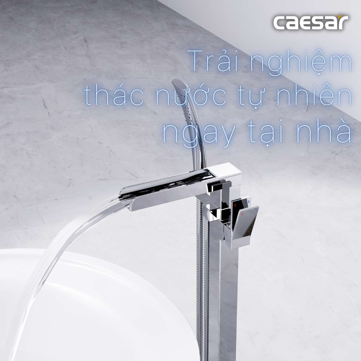 Vòi bồn tắm nóng lạnh Caesar AS689C - 7