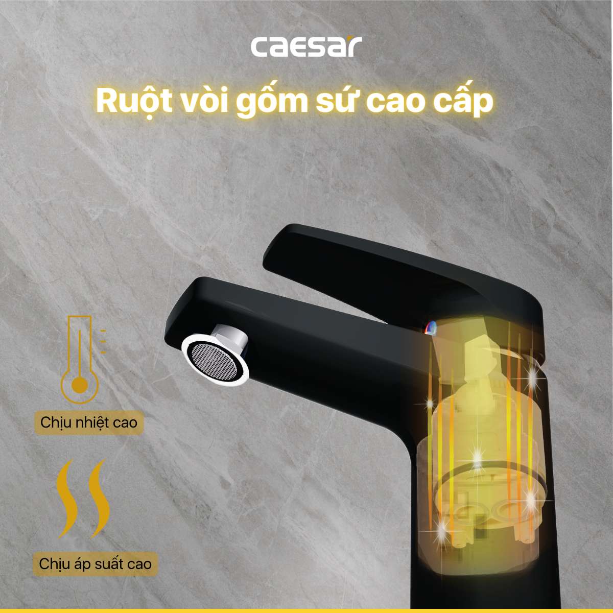 Vòi chậu lavabo nóng lạnh Caesar B390CU / CBU / CGU / CRU / CWU - 30