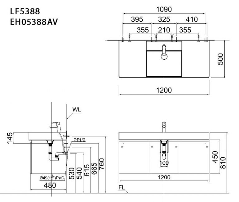 Tủ lavabo Caesar EH05382AV / EH05382DWV - 4