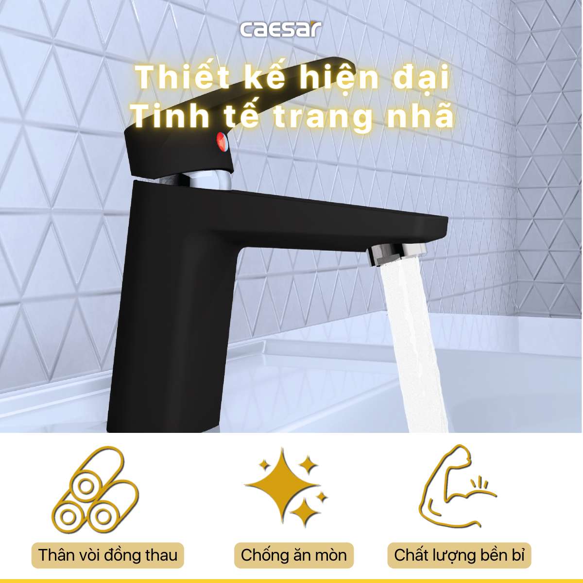 Vòi chậu lavabo nóng lạnh Caesar B390CU / CBU / CGU / CRU / CWU - 27