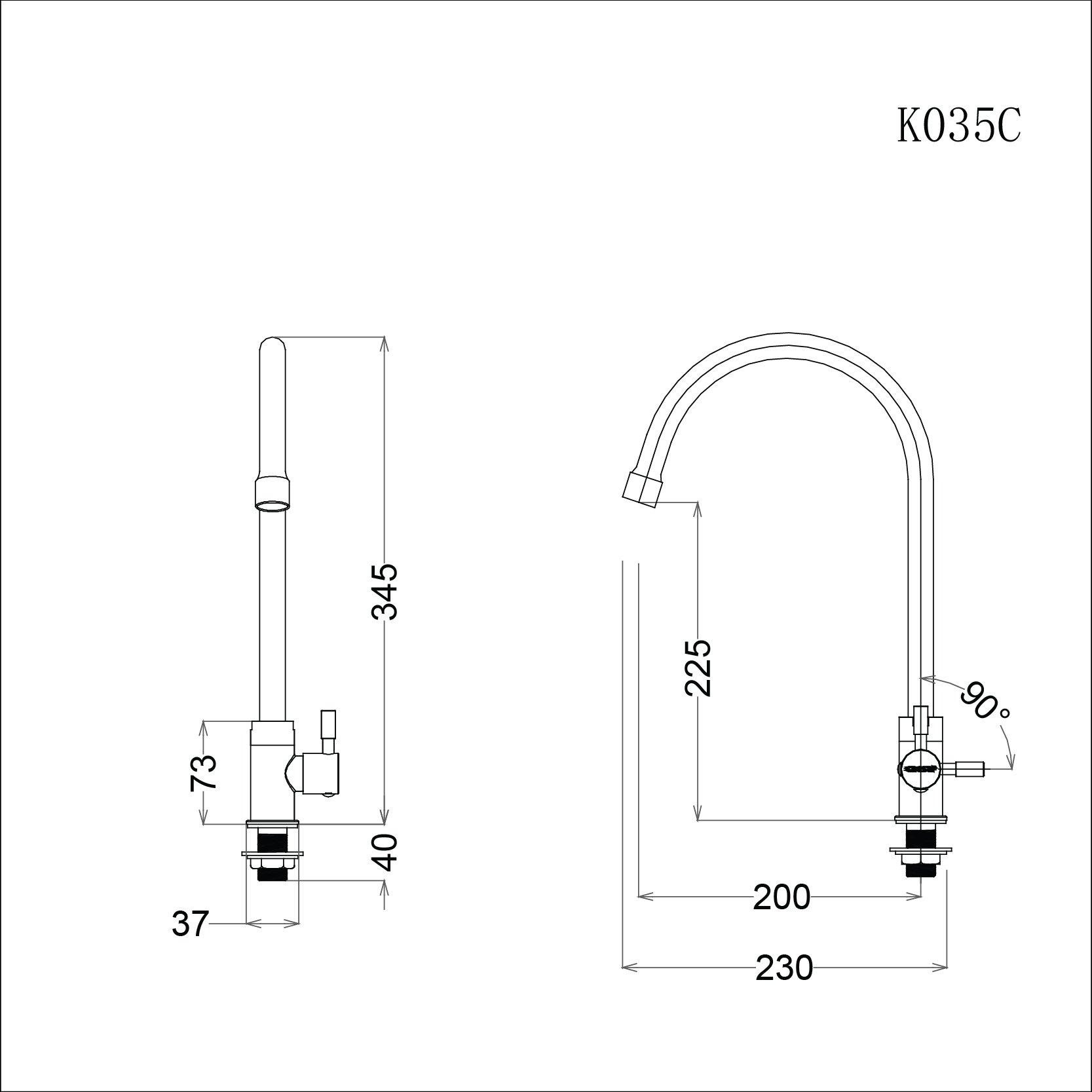 Vòi bếp lạnh Caesar K035C - 11