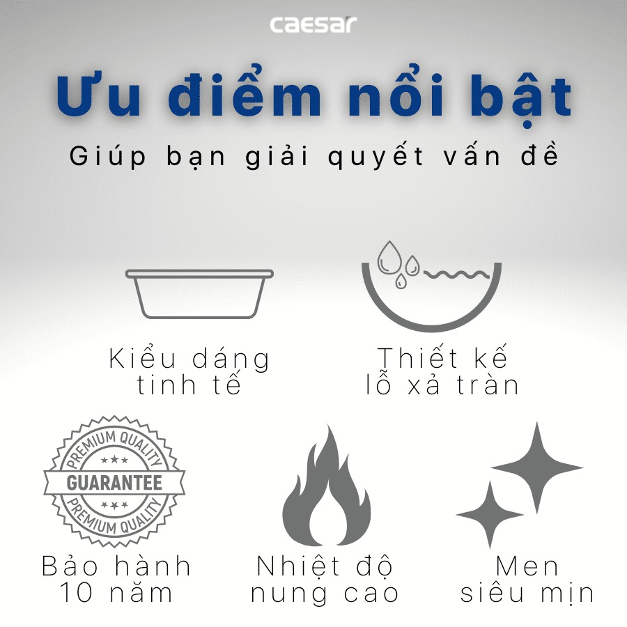 Chậu lavabo dương vành Caesar L5018 - 11
