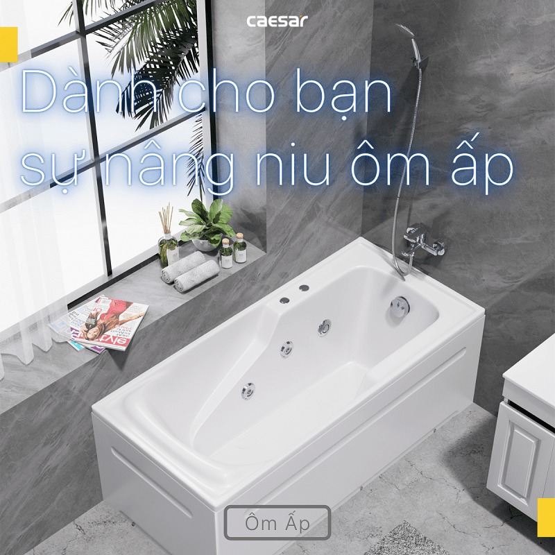 Bồn tắm chân yếm 1m6 massage Caesar MT0460L(R) - 8