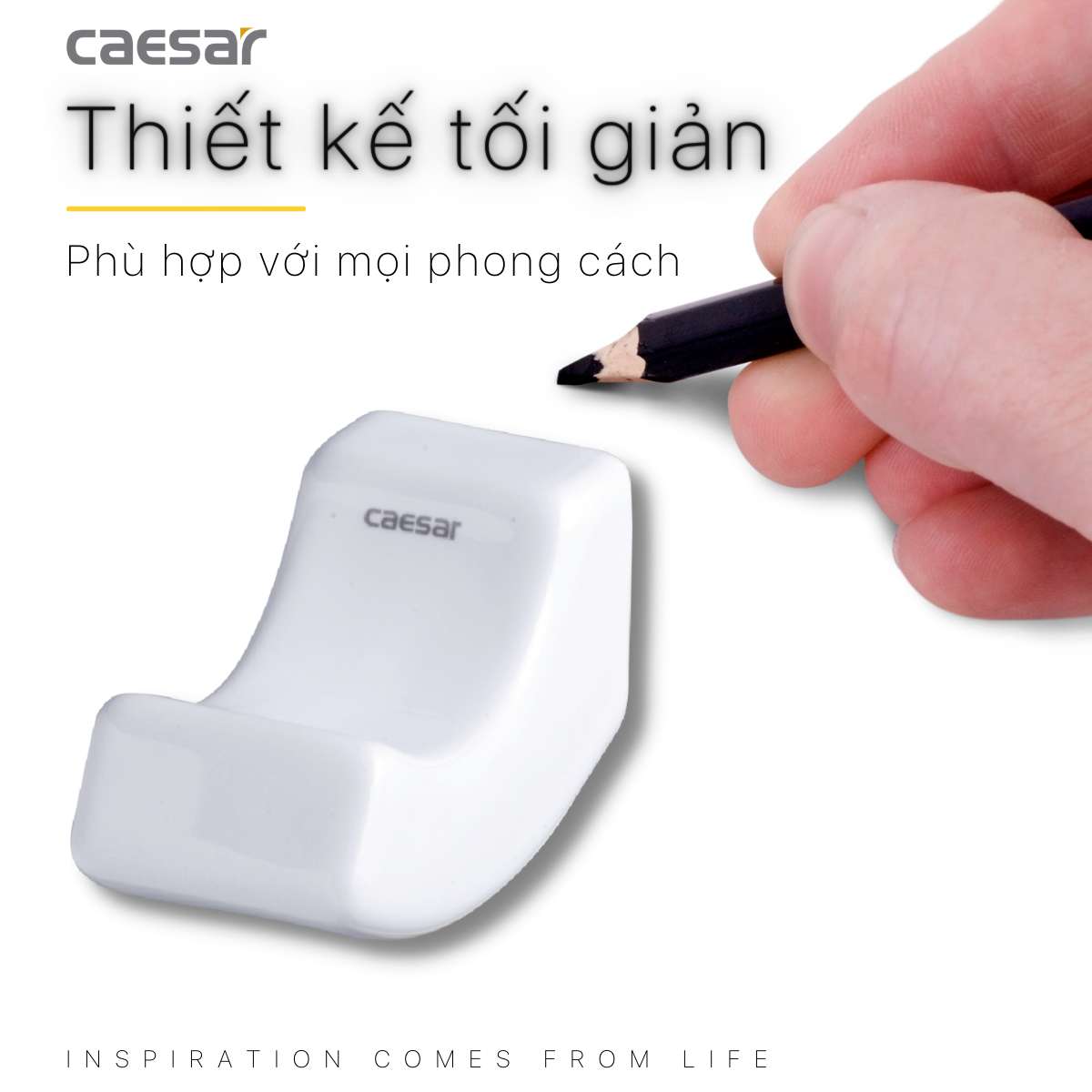 Móc áo đơn bằng sứ Caesar Q947 - 7