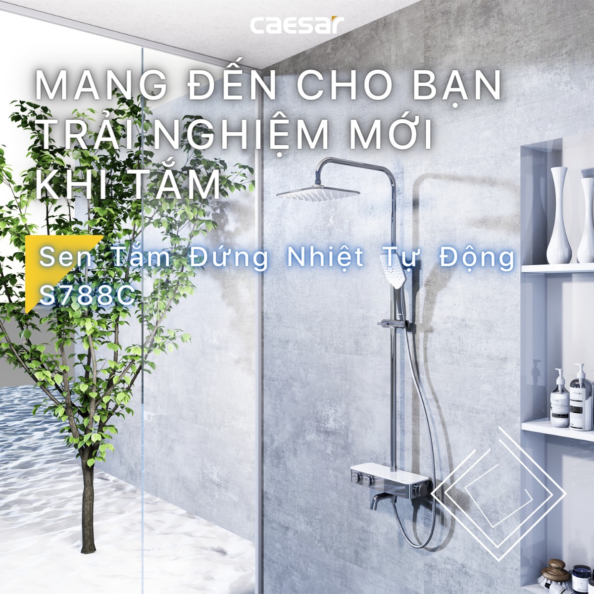 Bộ sen tắm cây nhiệt độ Caesar S788C - 7