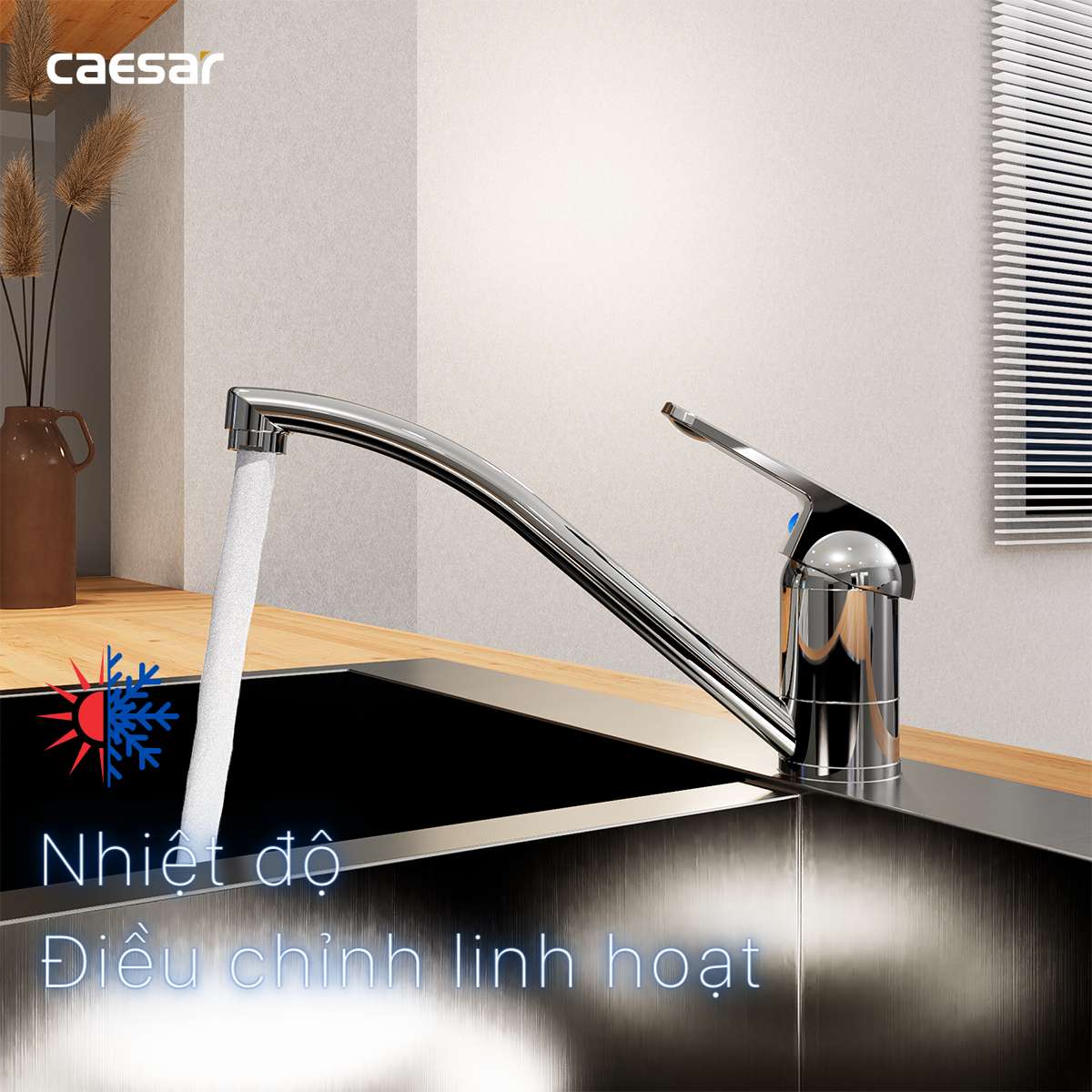Vòi bếp nóng lạnh Caesar K511C - 14