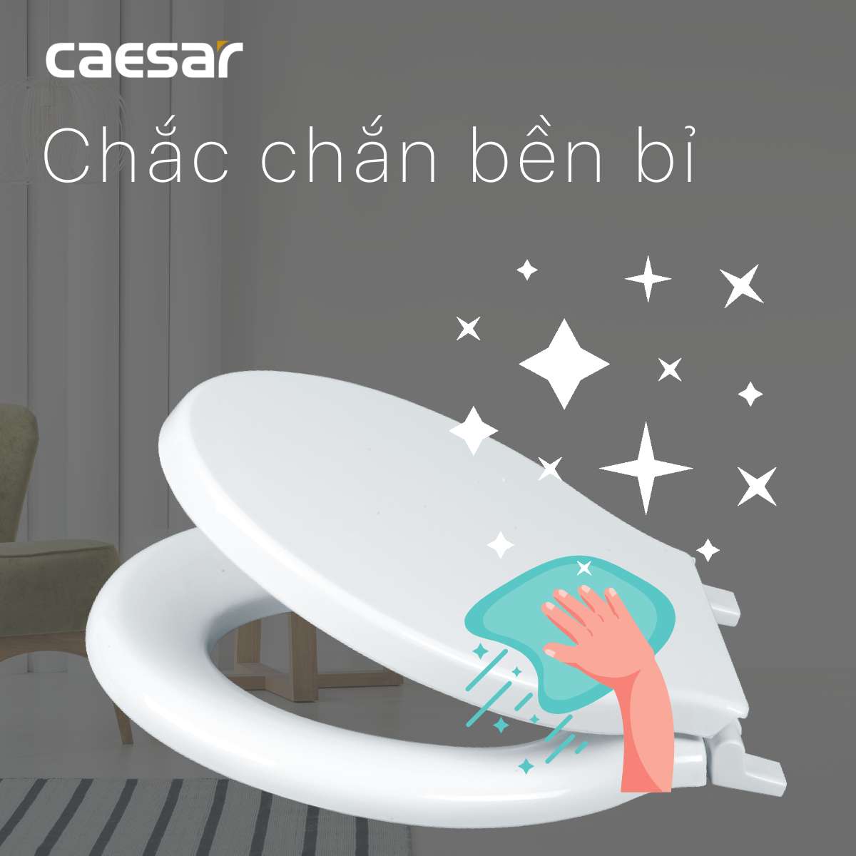 Nắp bồn cầu thường Caesar M282 - 8