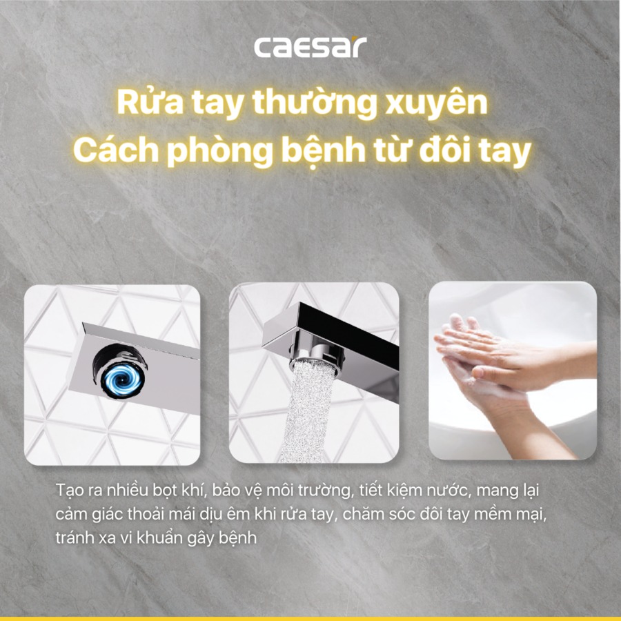 Vòi chậu lavabo nóng lạnh Caesar B750CU - 9