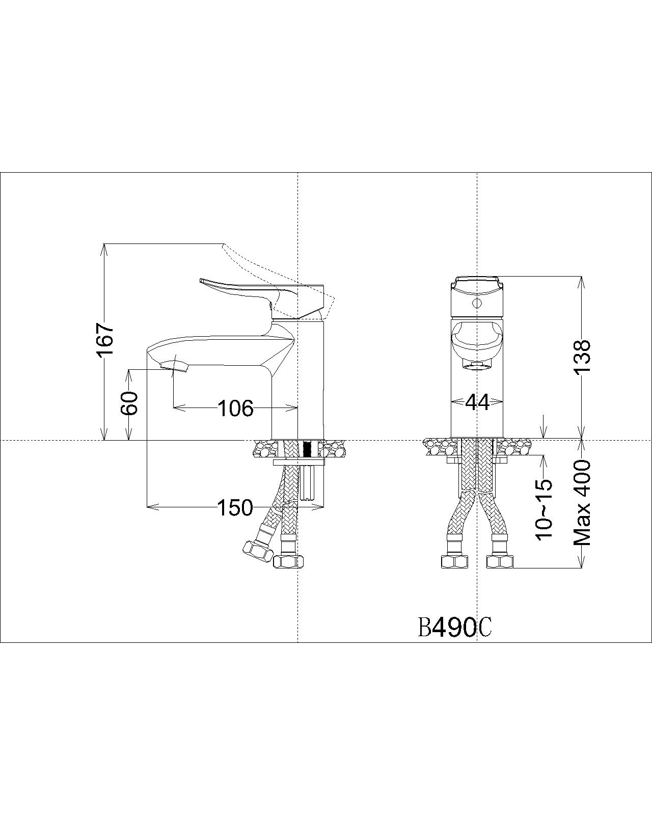 Vòi chậu lavabo nóng lạnh Caesar B490CP / B490CU - 26