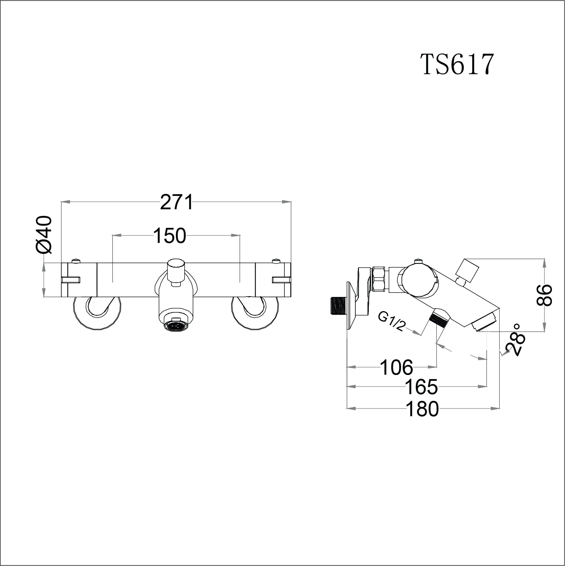 Bộ vòi sen tắm nhiệt độ Caesar TS617 - 19