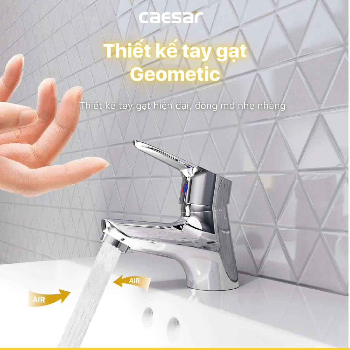 Vòi chậu lavabo nóng lạnh Caesar B120CU - 8