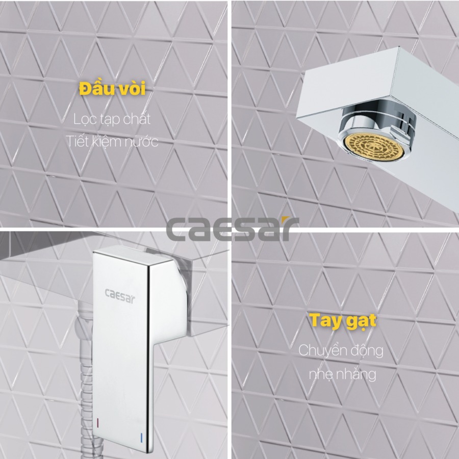 Bộ vòi sen tắm nóng lạnh Caesar S843C - 17