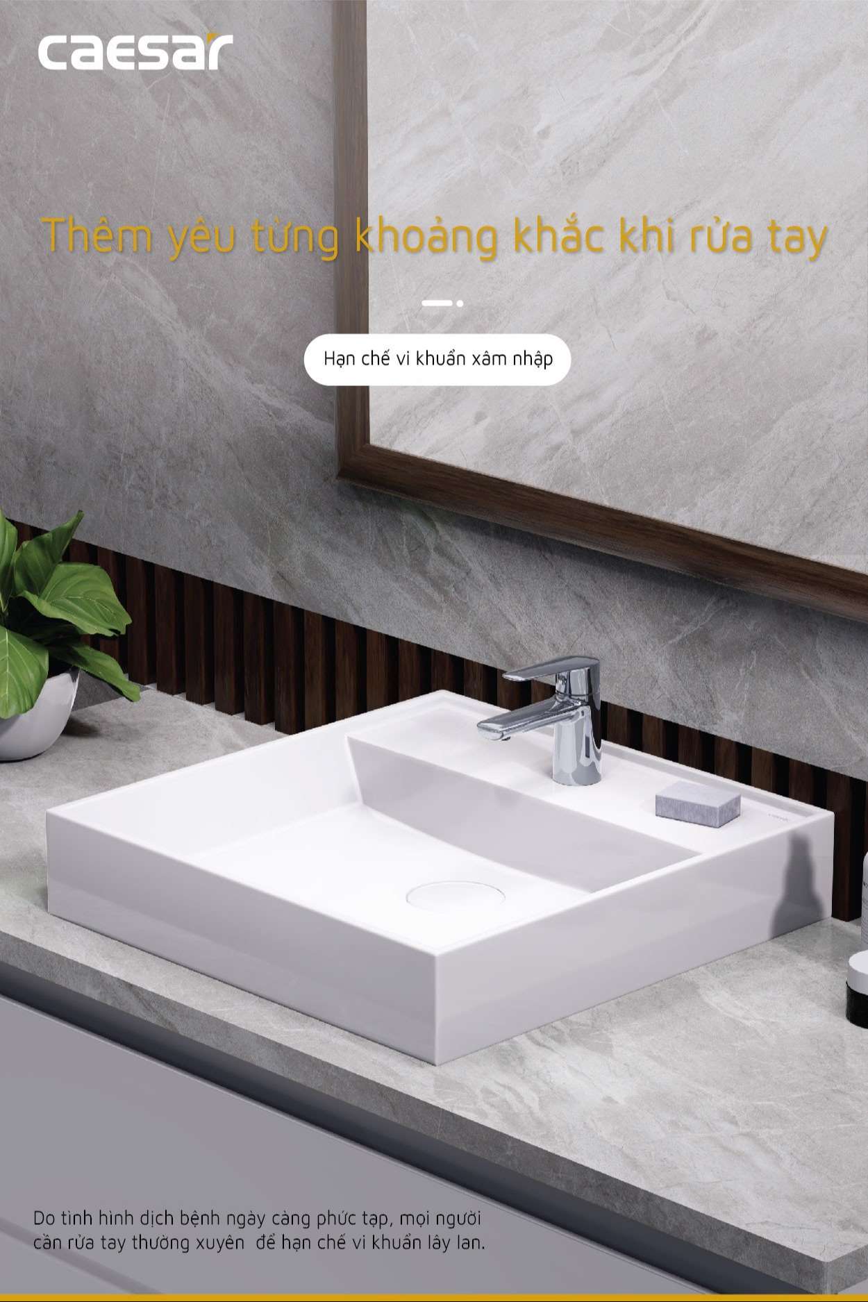 Vòi chậu lavabo nóng lạnh Caesar B380CU - 16