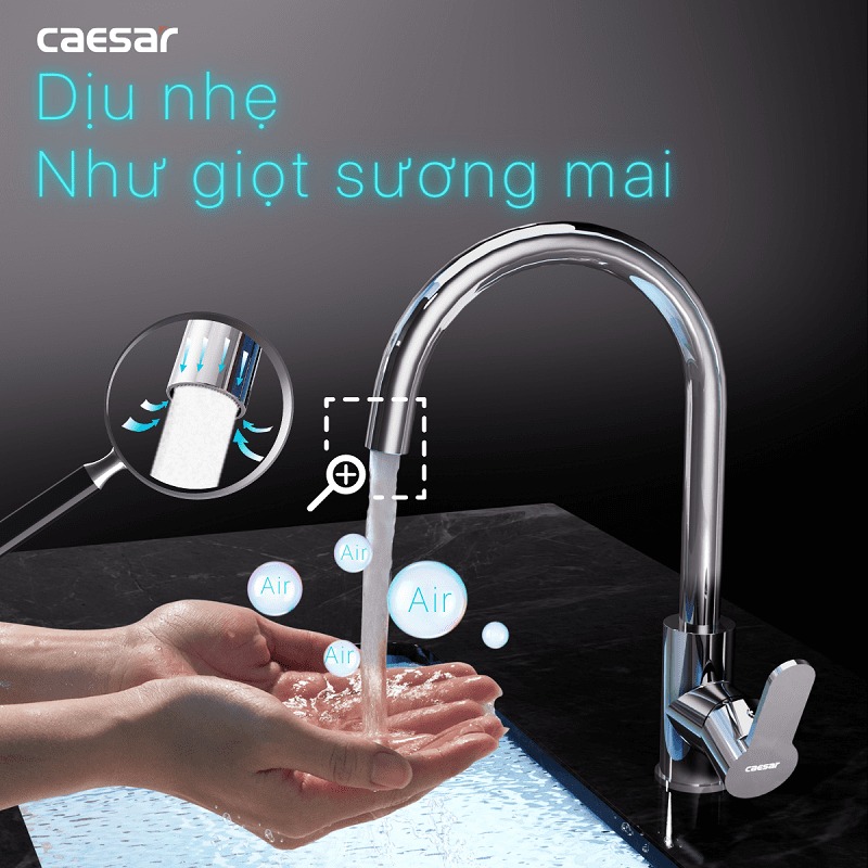 Vòi bếp nóng lạnh Caesar K415C - 13