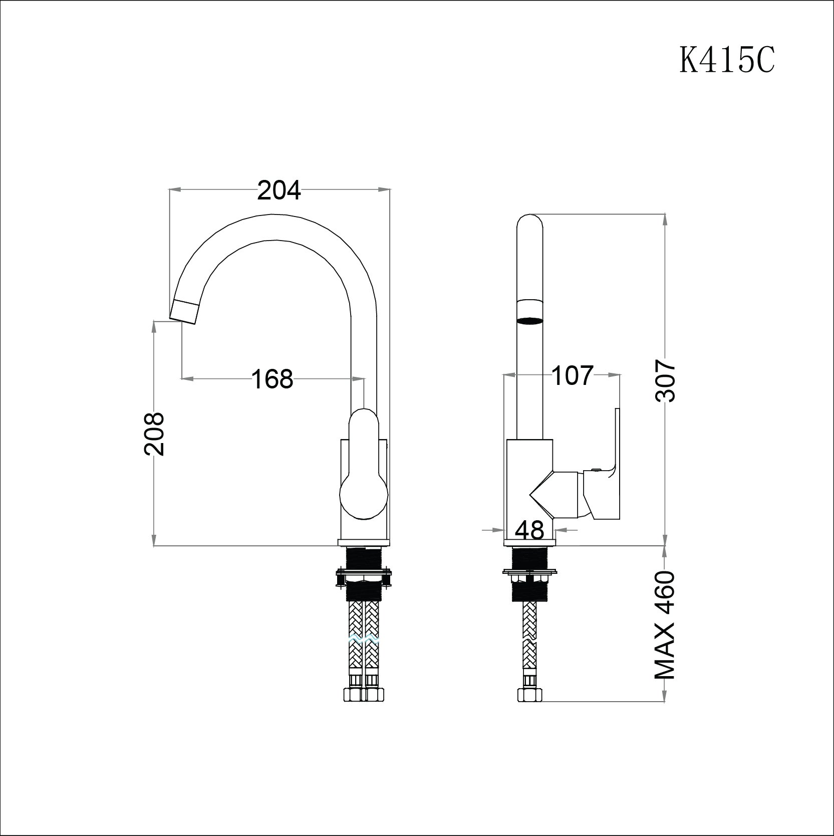 Vòi bếp nóng lạnh Caesar K415C - 25