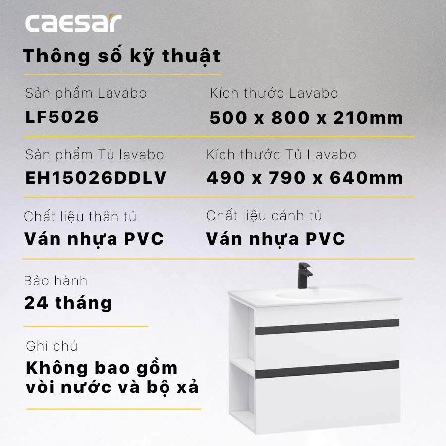Tủ lavabo Caesar EH15026DDLV - 12