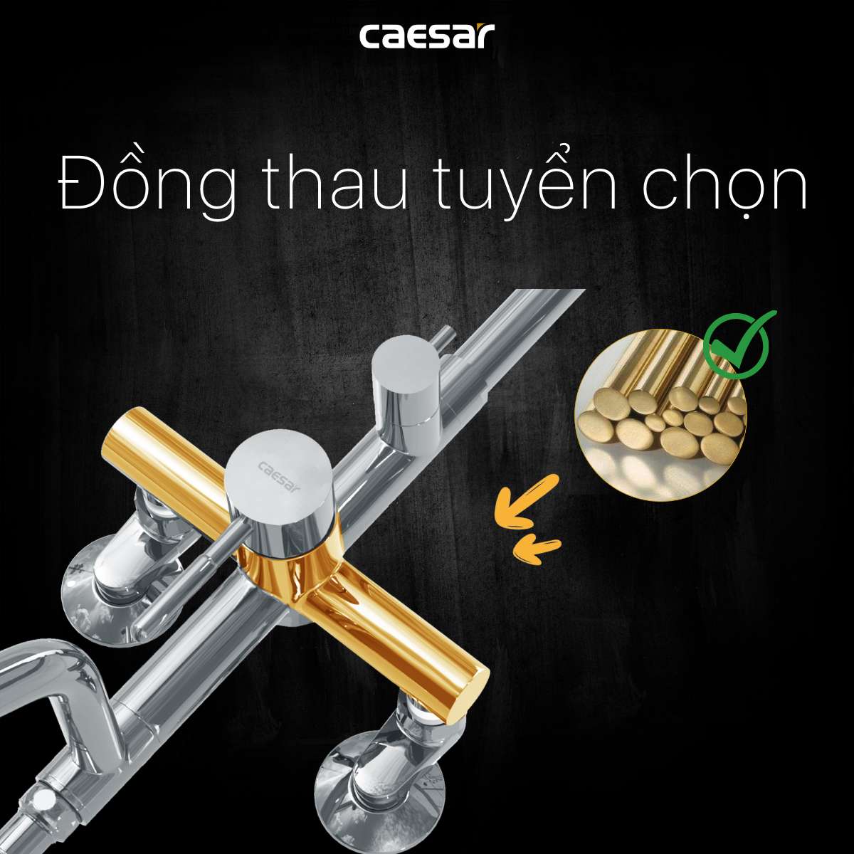 Bộ sen tắm cây nóng lạnh Caesar S1028S - 13