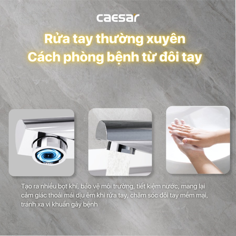 Vòi chậu lavabo nóng lạnh Caesar B350CU - 9
