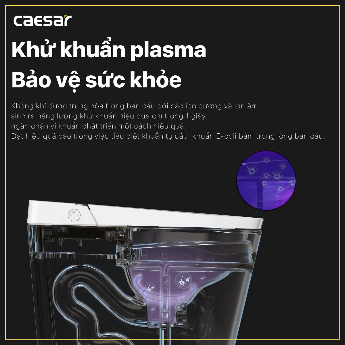 Bồn cầu điện tử thông minh Caesar CA1389H - 26