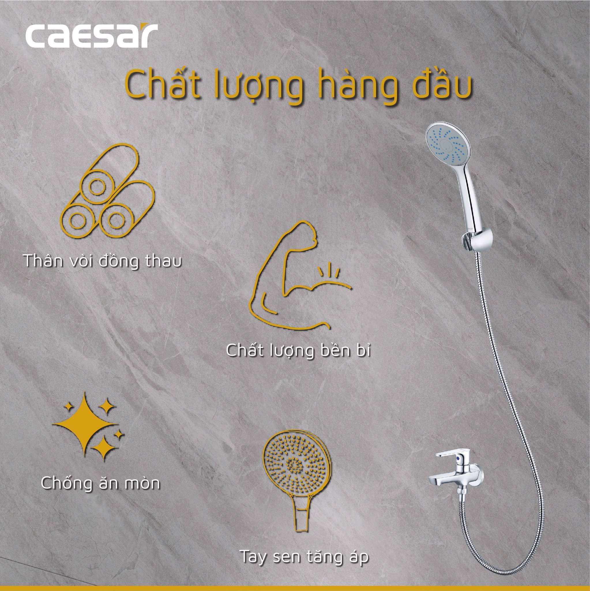 Bộ vòi sen tắm lạnh Caesar S063C (Tay sen tắm xi) - 13