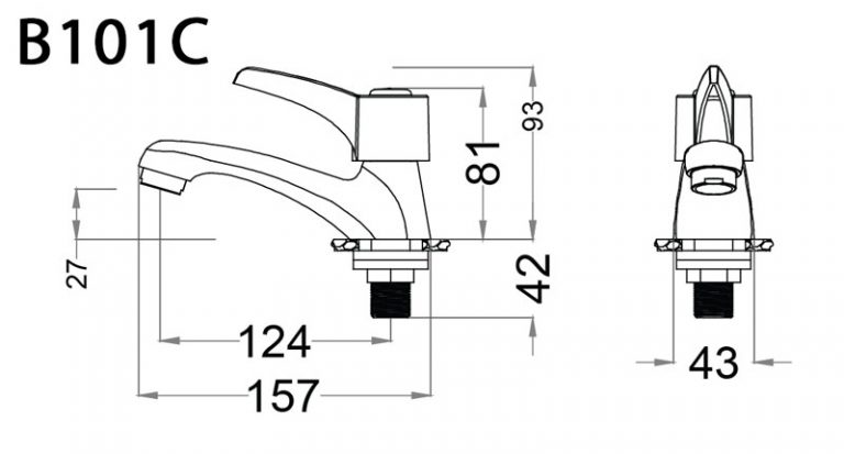 Vòi chậu lavabo lạnh Caesar B101C - 8