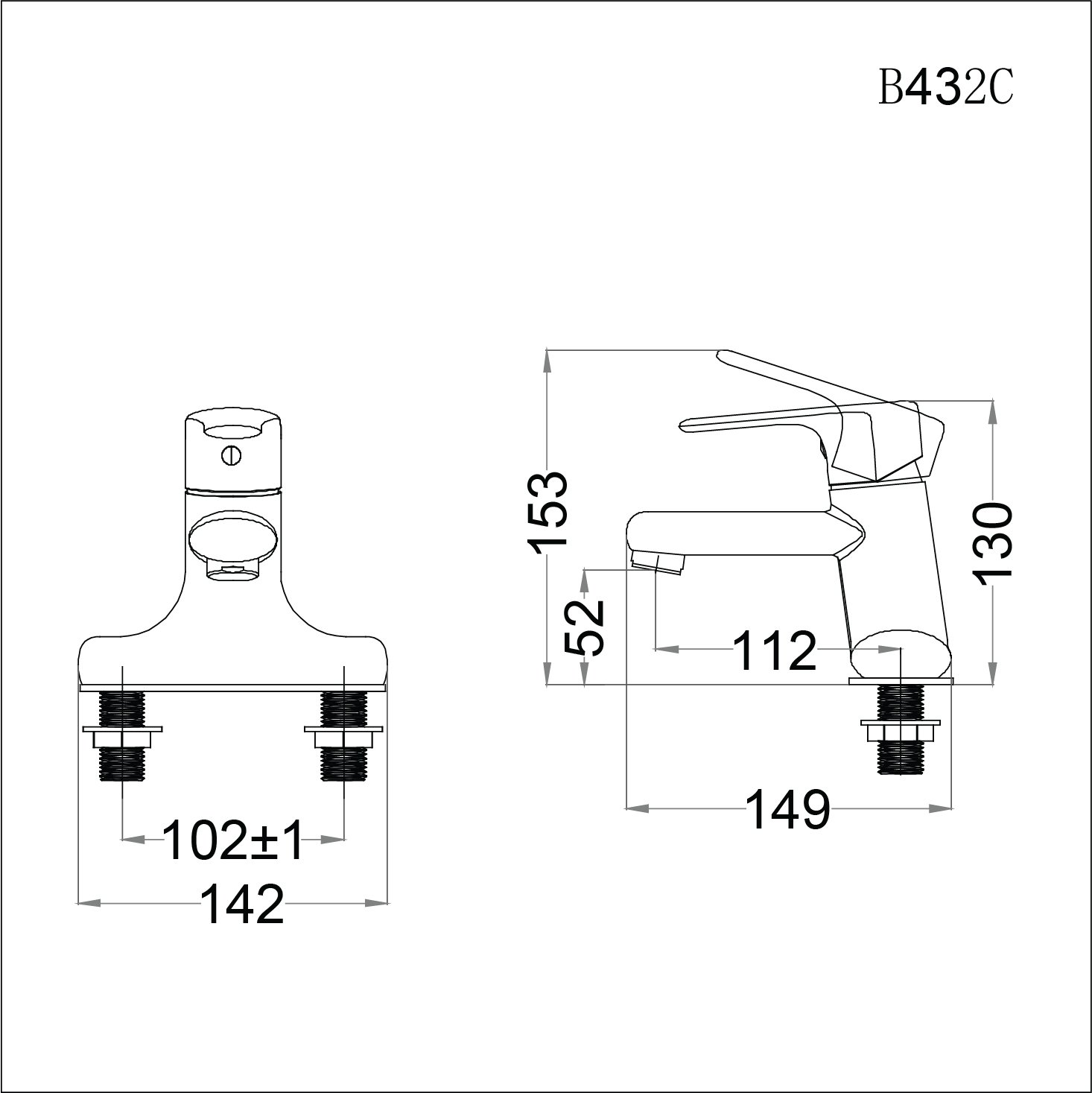 Vòi chậu lavabo nóng lạnh Caesar B432CP / B432CU - 7