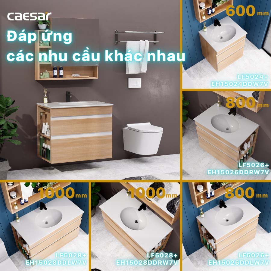 Bộ tủ lavabo Caesar LF5026+EH15026DDLW7V - 10