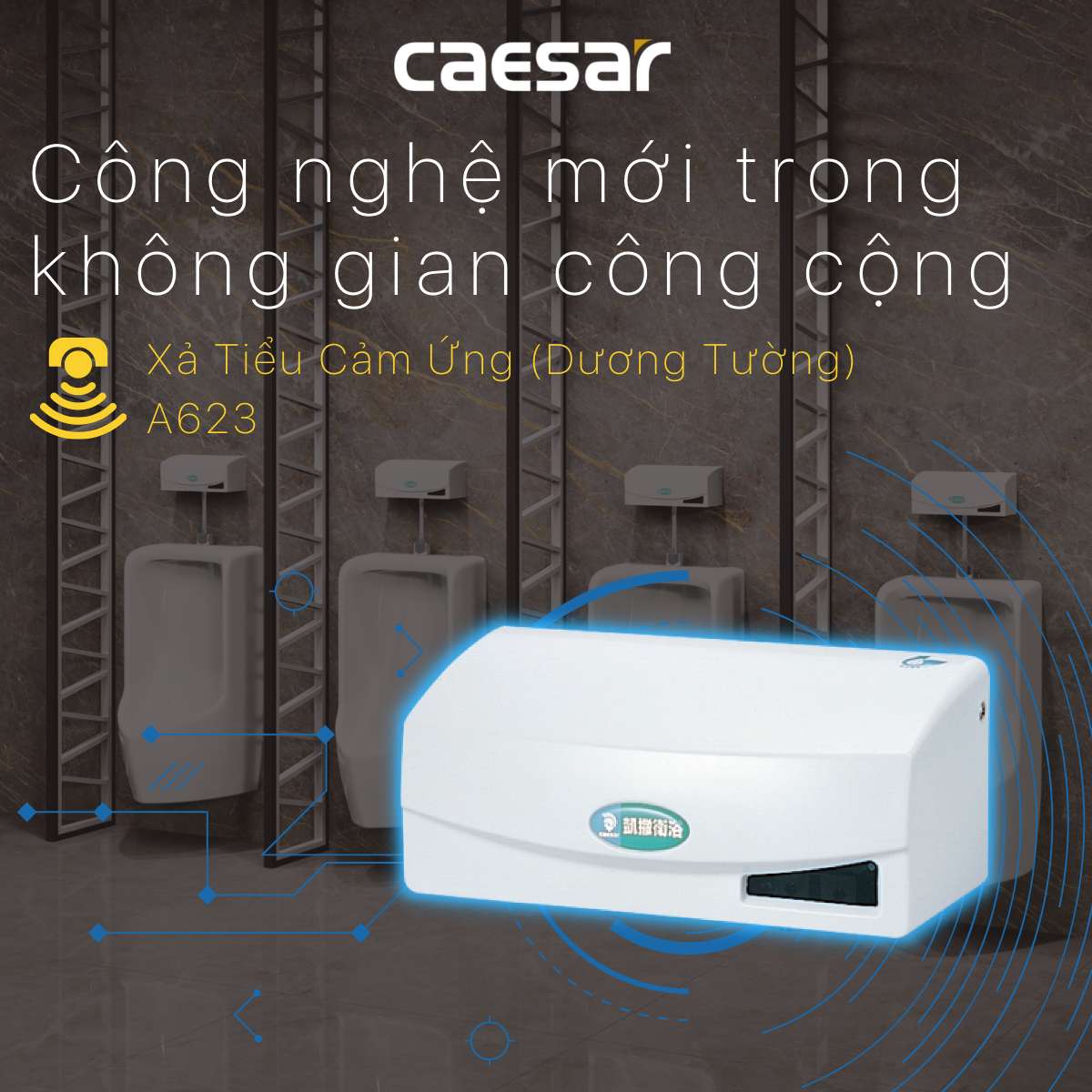 Van xả cảm ứng bồn tiểu nam Caesar A623 - 2