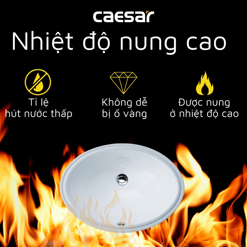 Chậu rửa mặt lavabo âm bàn Caesar L5113 - 9