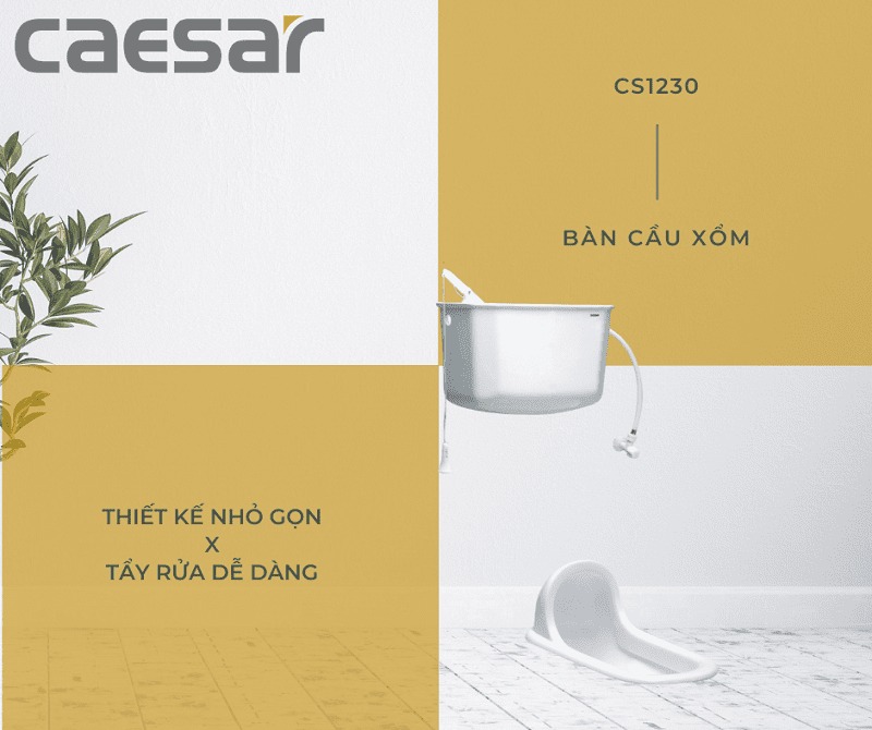 Bồn cầu xí xổm Caesar CS1230 - 3