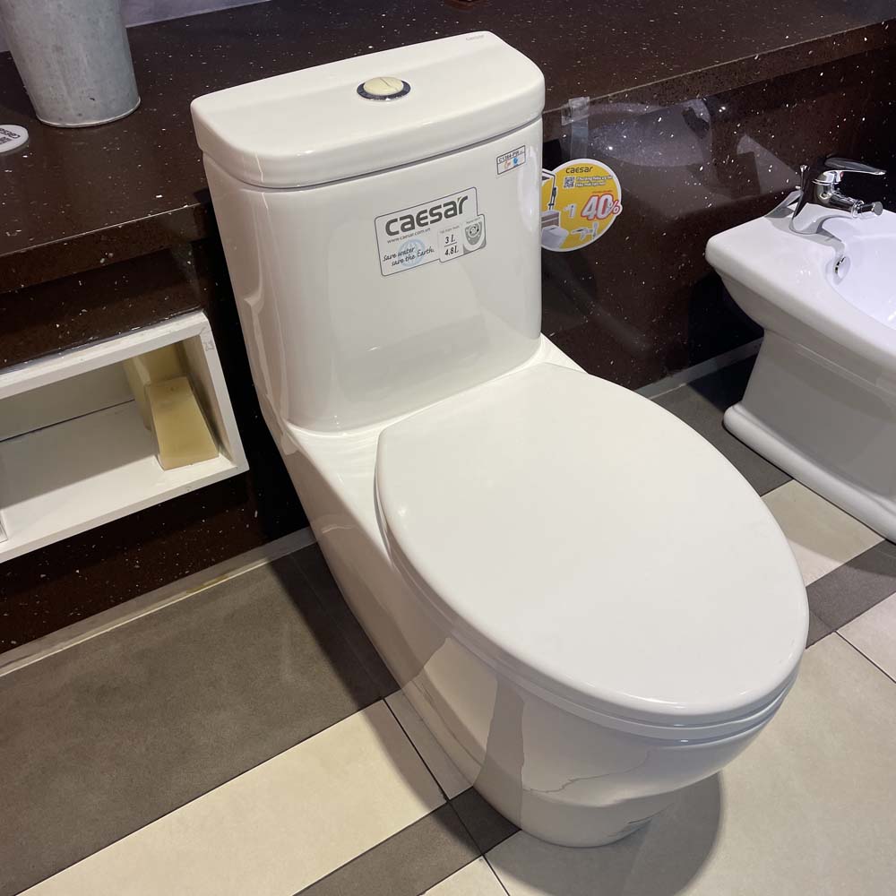 Bồn cầu 1 khối Caesar C1364 (CD1364) nắp đóng êm - 7