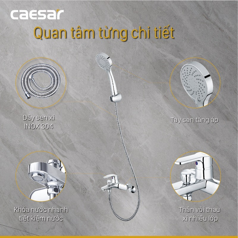 Bộ vòi sen tắm nóng lạnh Caesar S573C - 13