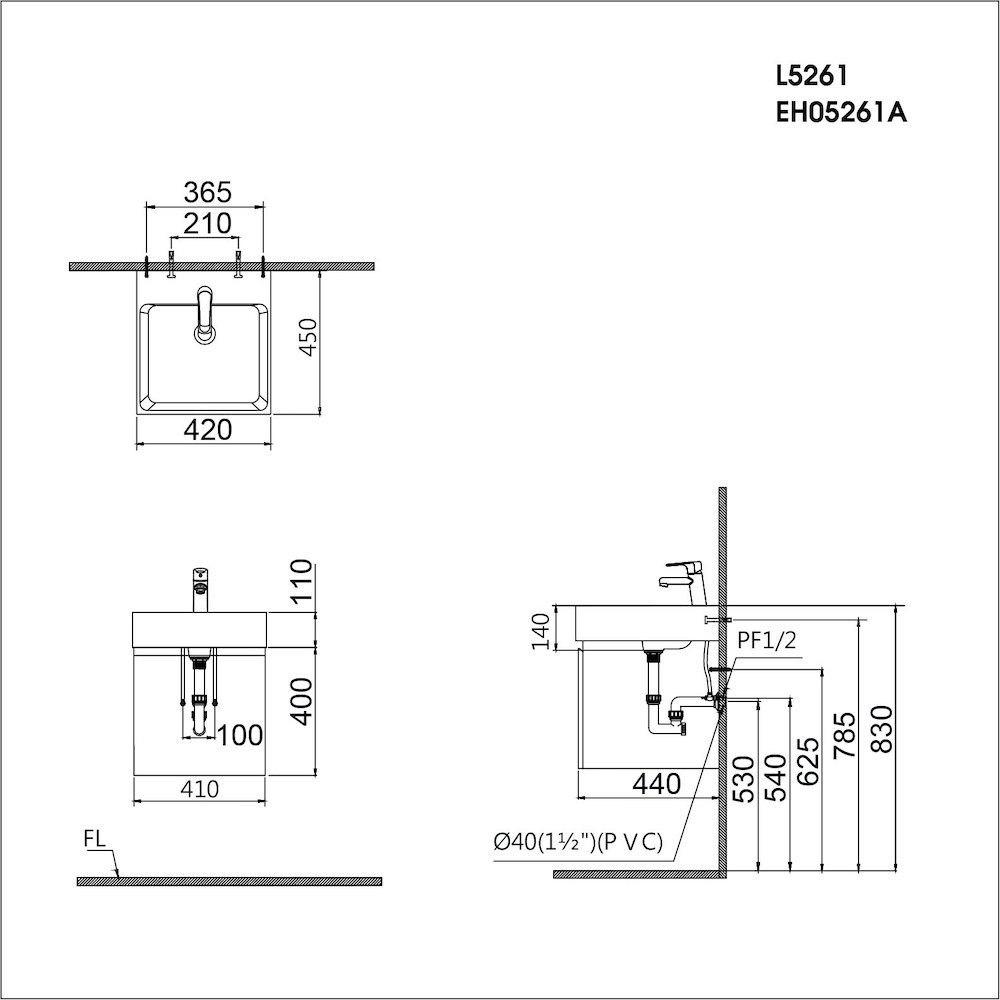 Tủ lavabo Caesar EH05261ADV