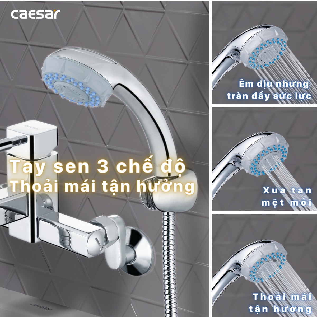 Bộ vòi sen tắm nóng lạnh Caesar S463C - 17