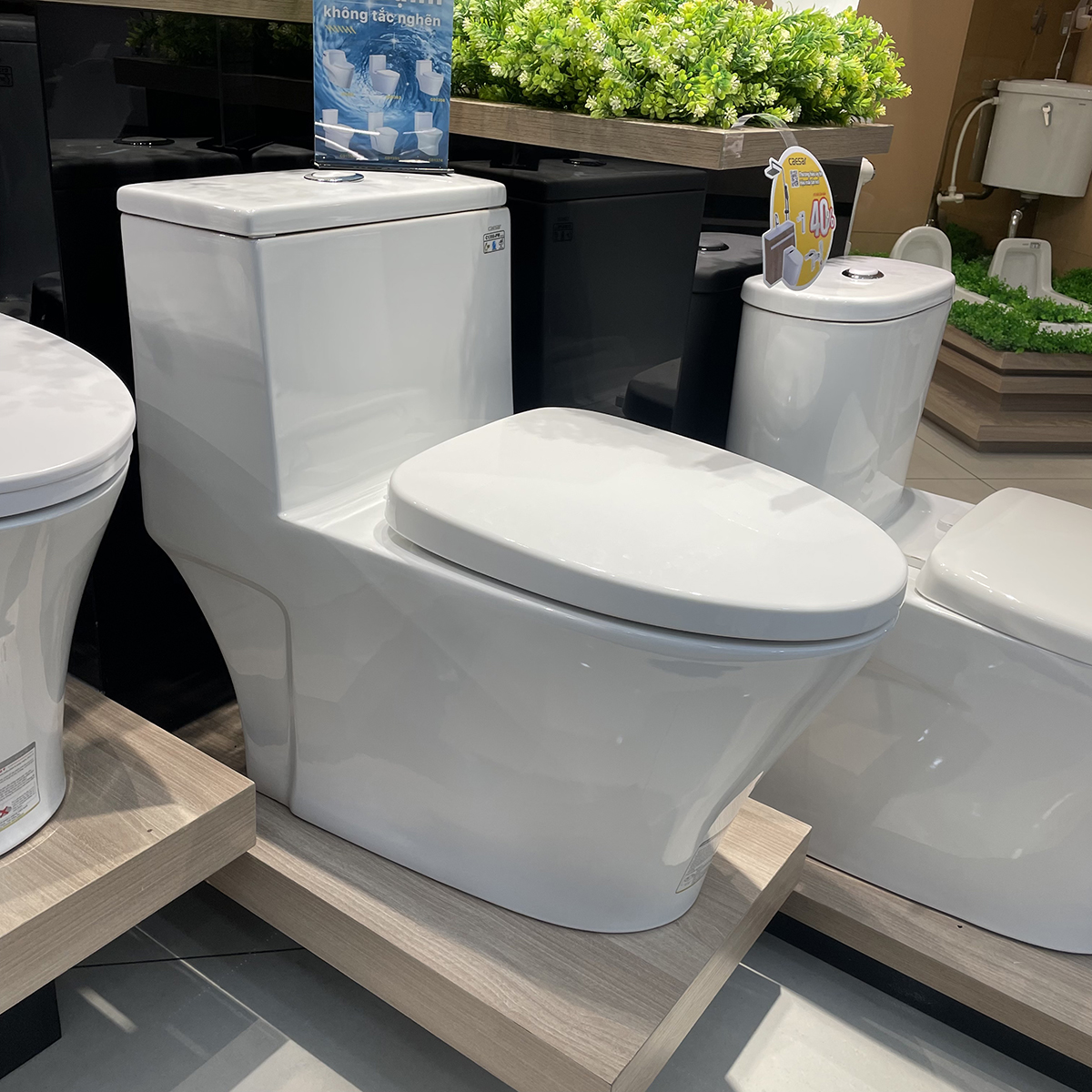 Bồn cầu 1 khối Caesar C1356 (CD1356) nắp đóng êm - 7